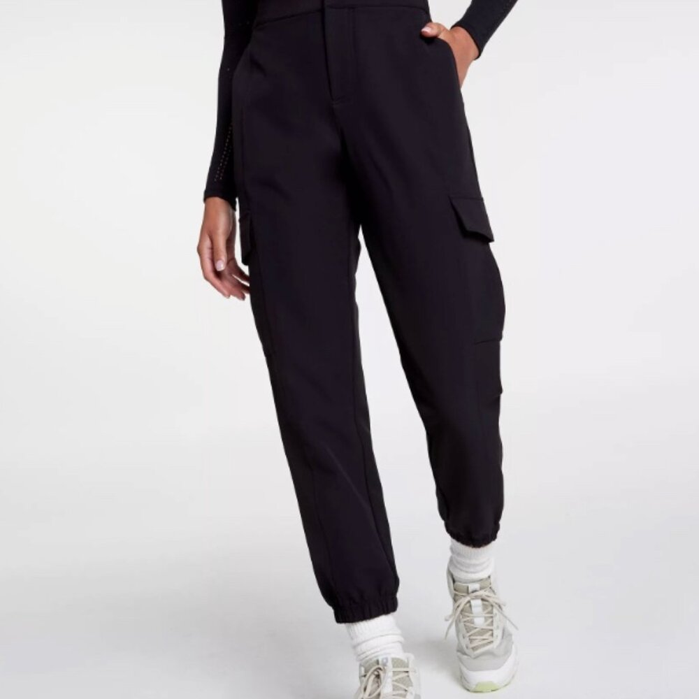CALIA Women's Effortless Crepe Cargo Jogger XS Black STY WAX34204 NWT